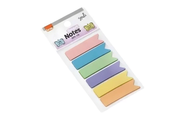 MARCADOR DE PÁGINAS PASTEL 6 CORES 45X12MM SMART NOTES | BRW FL0008
