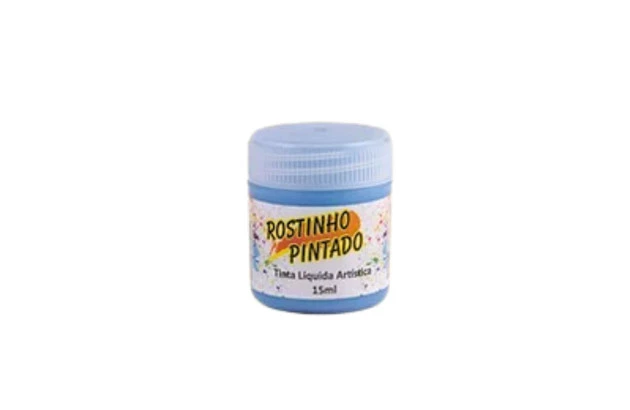 TINTA FACIAL LÍQUIDA ARTÍSTICA 15ML AZUL CLARO - ROSTINHO PINTADO 1007