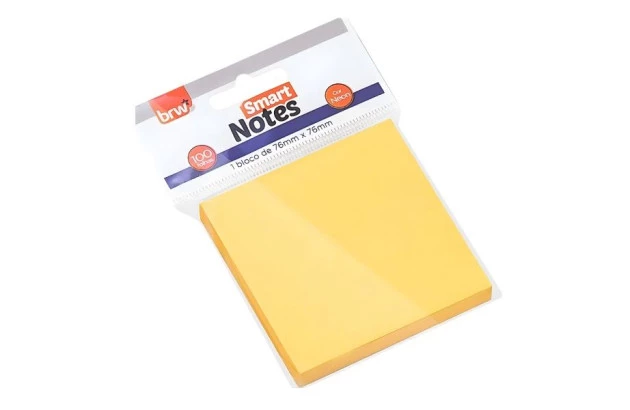 BLOCO DE NOTAS ADESIVAS 76X76MM 100FLS LARANJA NEON SMART NOTES | BRW BA7672