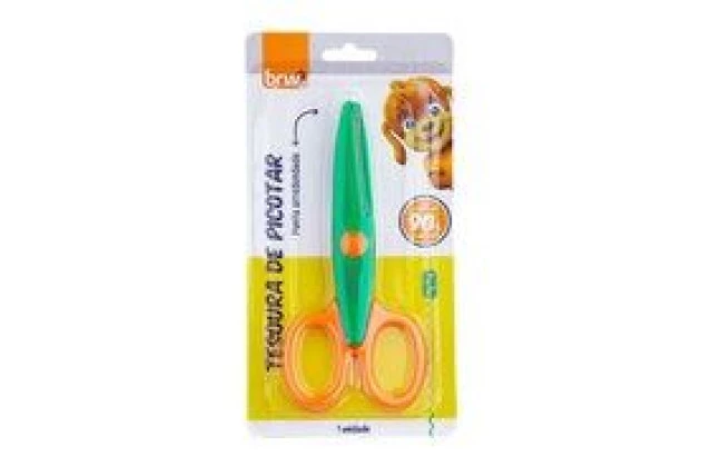 TESOURA DE PICOTAR ZIG ZAG 13CM PONTA REDONDADA PARA PAPÉIS DE ATÉ 90G/M² | BRW TE1001