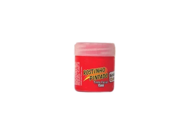 TINTA FACIAL LÍQUIDA METÁLICA 15ML VERMELHO METALLIC COLORS  - ROSTINHO PINTADO 8005