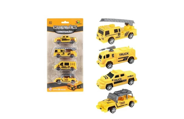 BRINQUEDO CAMINHOES COM 4 UNIDADES
