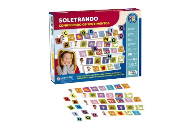 JOGO SOLETRANDO CONHECENDO OS SENTIMENTOS - LINHA INCLUSIVA PAIS E FILHOS 791918-1