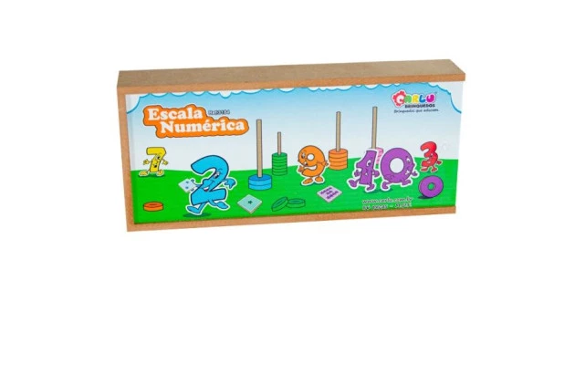 BRINQUEDO ESCALA NUMERICA 86 PEÇAS MDF 3184 CARLU