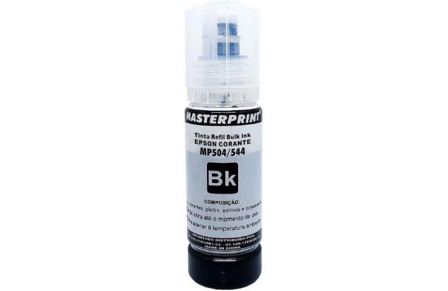 TINTA PARA IMPRESSORA EPSON COMPATÍVEL MP 504/544 BK PRETO 70ML - REFIL MASTERPRINT