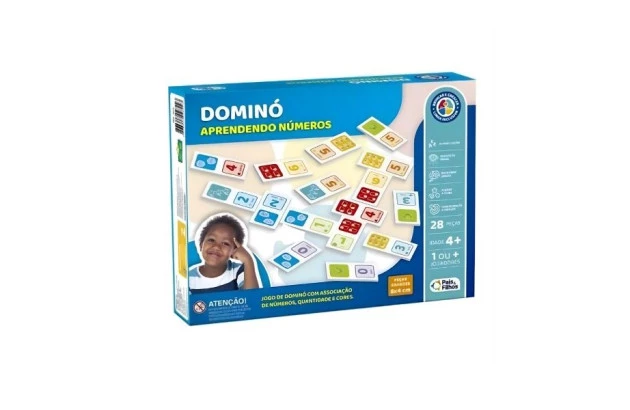 JOGO DE DOMINO APRENDENDO NÚMEROS LINHA INCLUSIVA - PAIS E FILHOS 791922-1