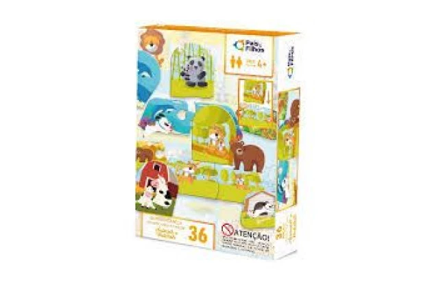 QUEBRA CABEÇA 36 PEÇAS ANIMAIS E HABITATS | + 4 ANOS | PAIS & FILHOS REF 792413