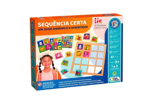 JOGO SEQUENCIA CERTA + 3 ANOS PAIS E FILHOS