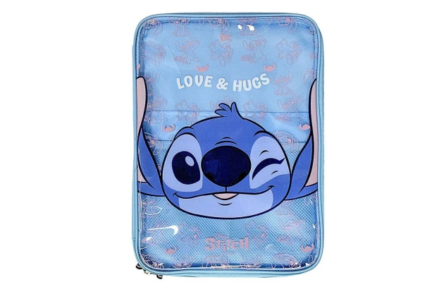 PASTA UNIVERSITÁRIA CRIATIVA STITCH PVC 370X265X15MM COM 3 BOLSOS INTERNOS - DAC 4794