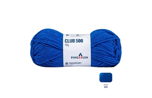 NOVELO DE LÃ CLUB 500 40G AZUL ROYAL 512 PINGOUIN