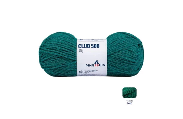 NOVELO DE LÃ CLUB 500 40G VERDE FLORESTA  2610 PINGOUIN