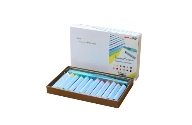 GIZ PASTEL OLEOSO AQUARELÁVEL 12 CORES AQUASH PASTELS  GHW1-12 PENTEL