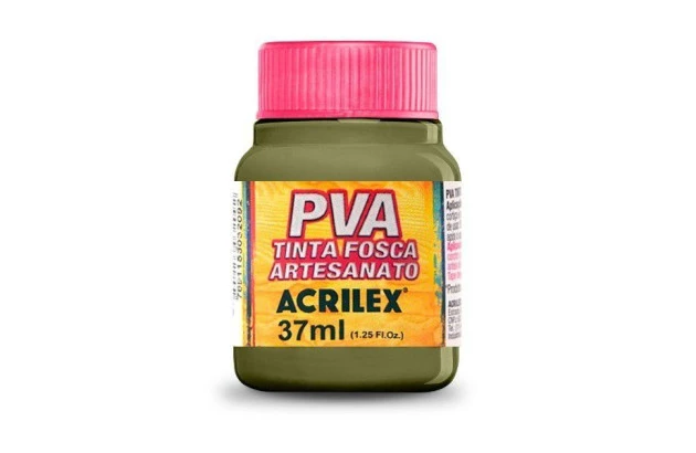 TINTA PVA FOSCA PARA ARTESANATO 37ML VERDE OLIVA 545 - UNIDADE | ACRILEX 3240