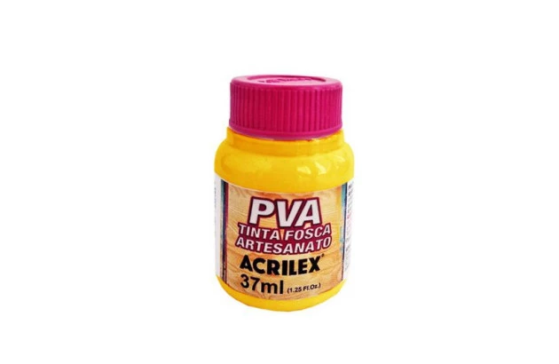 TINTA PVA FOSCA PARA ARTESANATO 37ML AMARELO CÁDMIO 536 - UNIDADE | ACRILEX 3240