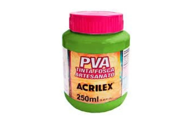 TINTA PVA FOSCA PARA ARTESANATO 250ML VERDE MAÇÃ 802 – UNIDADE | ACRILEX 3225