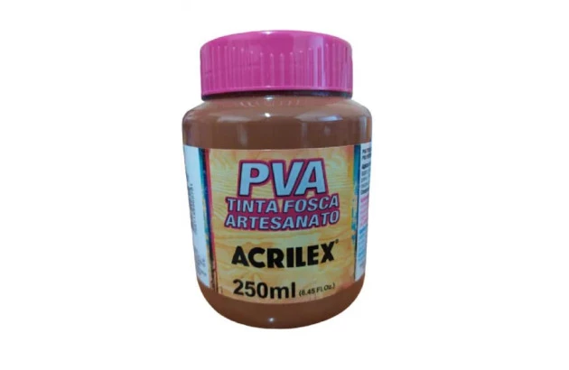 TINTA PVA FOSCA PARA ARTESANATO 250ML MARROM 531 – UNIDADE | ACRILEX 3225