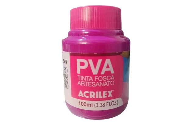 TINTA PVA FOSCA PARA ARTESANATO 100ML MAGENTA 549 -UNIDADE | ACRILEX 3210