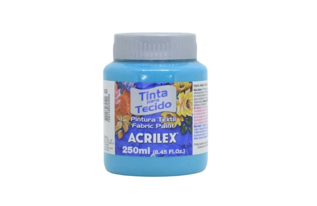 TINTA PARA TECIDO FOSCA 250ML AZUL MAR 535 - UNIDADE | ACRILEX 4125