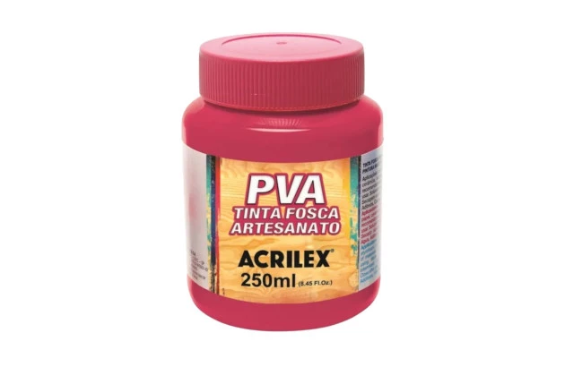 TINTA PVA FOSCA PARA ARTESANATO 250ML ROSA ESCURO 542 – UNIDADE | ACRILEX 3225