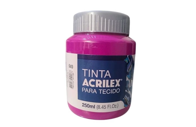 TINTA PARA TECIDO FOSCA 250ML MAGENTA 549 - UNIDADE | ACRILEX  4125