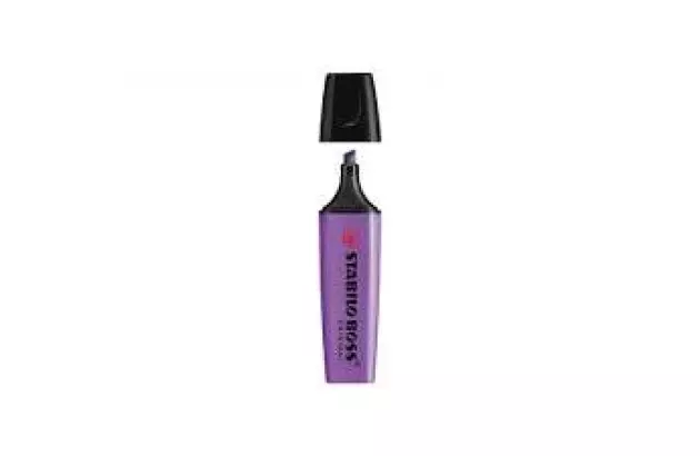 MARCA TEXTO STABILO BOSS VIOLETA 70/55 CHANFRADO TRAÇO 2 A 5MM CORES VIBRANTES