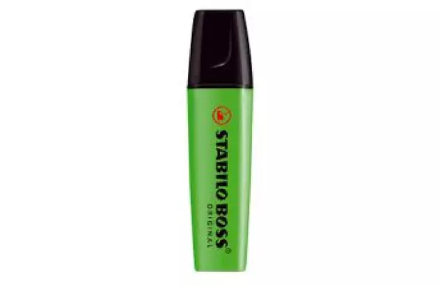 MARCA TEXTO STABILO BOSS VERDE CLARO 70/33 CHANFRADO TRAÇO 2 A 5MM CORES VIBRANTES