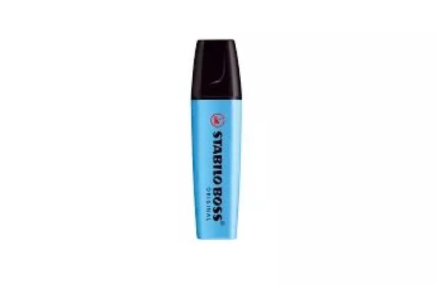 MARCA TEXTO STABILO BOSS AZUL NEON 70/31 CHANFRADO TRAÇO 2 A 5MM CORES VIBRANTES