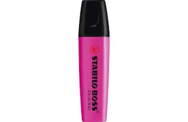 MARCA TEXTO STABILO BOSS ROSA ESCURO 70/58 CHANFRADO TRAÇO 2 A 5MM CORES VIBRANTES