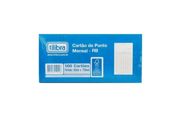 IMPRESSO CARTÃO DE PONTO MENSAL RB 85X179MM - UNIDADE | TILIBRA