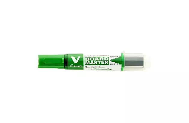 MARCADOR PARA QUADRO BRANCO RECARREGÁVEL V-BOARD MASTER VERDE PILOT | PONTA MÉDIA
