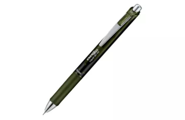 CANETA 0.5 PENTEL ENERGEL BLACK COLORS PRETO OLIVA
