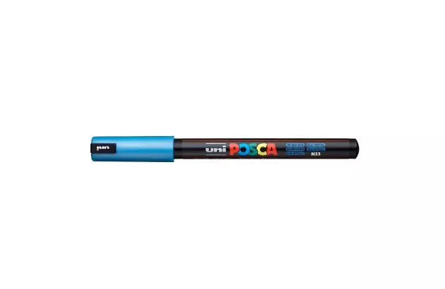 CANETA POSCA PC-1MR AZUL METÁLICO - PONTA EXTRAFINA 0,7MM | UNI-BALL