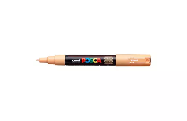 CANETA POSCA PC-1M LARANJA CLARO - PONTA EXTRAFINA BALA-CÔNICA 0,7MM BASE DE ÁGUA | UNI-BALL