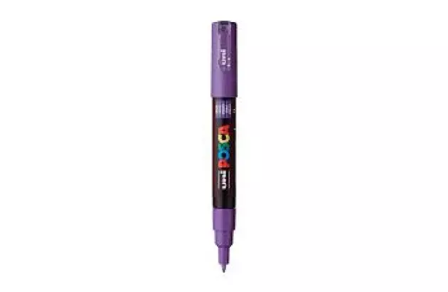 CANETA POSCA PC-1M VIOLETA - PONTA EXTRAFINA BALA-CÔNICA 0,7MM BASE DE ÁGUA | UNI-BALL