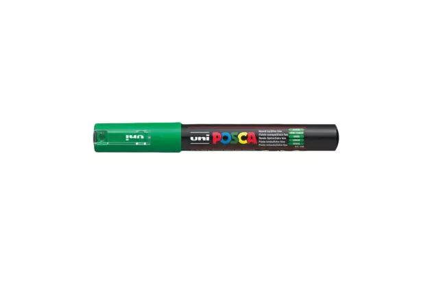 CANETA POSCA PC-1M VERDE - PONTA EXTRAFINA BALA-CÔNICA 0,7MM BASE DE ÁGUA | UNI-BALL