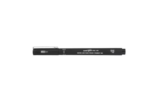 CANETA UNI PIN 0.3 PRETA FINE LINE UNI-BALL TÉCNICA