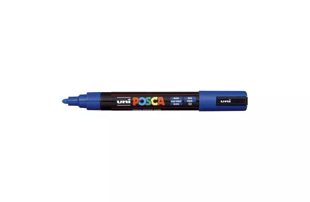 CANETA POSCA PC-5M 1.8 A 2.5 MM AZUL BULLET UNI-BALL