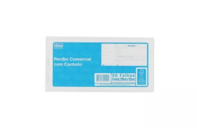 BLOCO RECIBO COMERCIAL COM CANHOTO 50 FOLHAS 105X206MM | TILIBRA