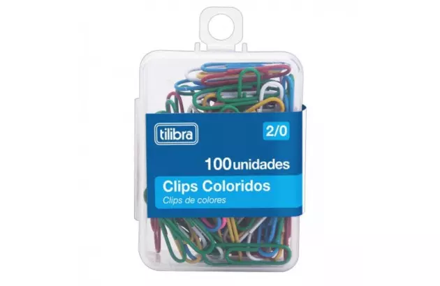 CLIPS 29MM CORES 100 UNIDADES D302 TILIBRA