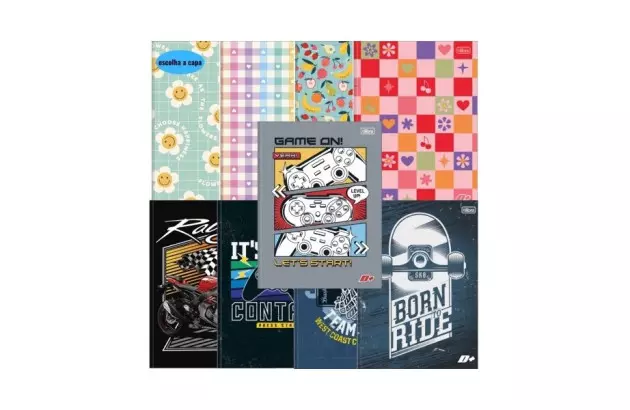 CADERNO 1/4 CAPA DURA COSTURADO 96F D+ SORTIDO 140X200MM - UNIDADE | TILIBRA