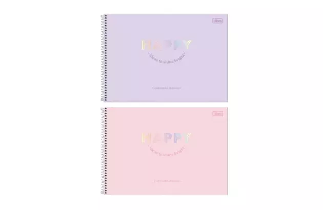 CADERNO DE DESENHO CAPA DURA 80 FOLHAS HAPPY SORTIDO 200X275MM - UNIDADE | TILIBRA