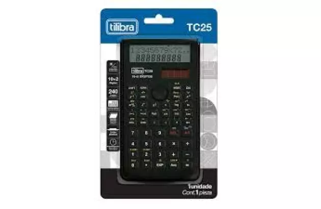 CALCULADORA CIENTIFICA TC25 PRETA 240 FUNCOES TILIBRA