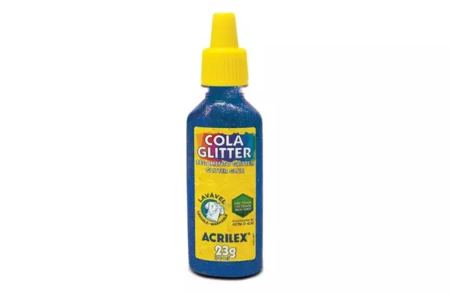 COLA GLITTER 23G AZUL 204 ACRILEX 2900