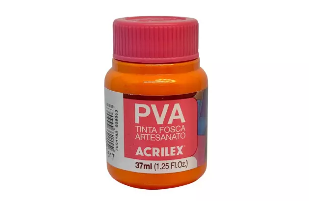 TINTA PVA FOSCA PARA ARTESANATO 37ML LARANJA 517 - UNIDADE | ACRILEX 3240