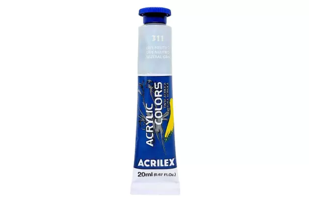 TINTA ACRÍLICA PARA TELA ACRYLIC COLORS 20ML GRIS NEUTRO 311 - UNIDADE | ACRILEX 13123