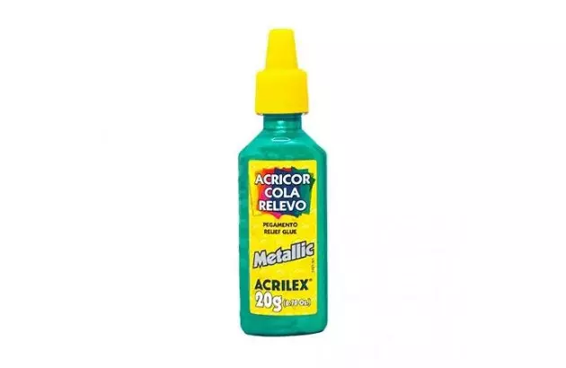 COLA ACRICOR RELEVO METALLIC 20G VERDE 557 | ACRILEX 2520