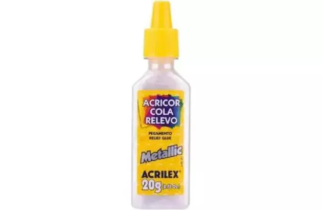 COLA ACRICOR RELEVO METALLIC 20G PRATA 533 | ACRILEX 2520