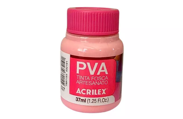 TINTA PVA FOSCA PARA ARTESANATO 37ML ROSA 537 - UNIDADE | ACRILEX 3240