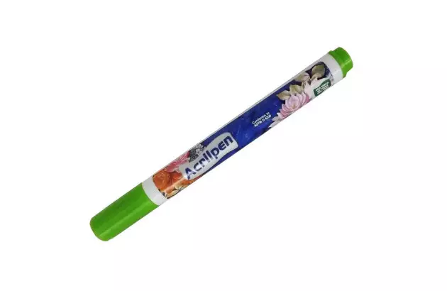 CANETA PARA TECIDO VERDE FOLHA 510 ACRILPEN - MARCADOR PERMANENTE PONTA 5MM | ACRILEX 4412