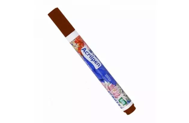CANETA PARA TECIDO MARROM 531 ACRILPEN - MARCADOR PERMANENTE PONTA 5MM | ACRILEX 4412